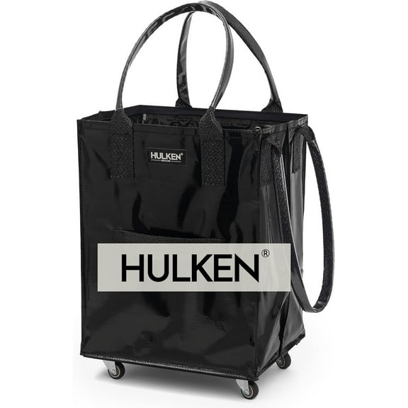 Reusable Grocery Bag On Wheels, Shopping Trolley, Rolling Tote, Zipper Closure, Lightweight, Carries Up to 66 lb, Folds Flat, Unbreakable Handles