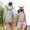 thumbnail image 4 of Disketp Rainbow Flowers print Canvas Backpack Lightweight Travel Daypack Student Rucksack Laptop Backpack-Small, 4 of 5
