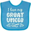 thumbnail image 3 of Inktastic I Love My Great Uncle with Hearts Boys or Girls Baby Bib, 3 of 4