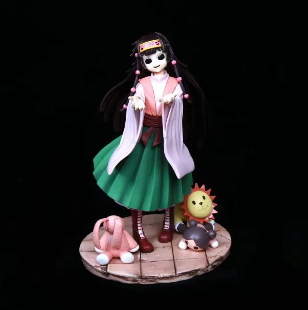 Alluka Zoldyck Action Figure Alluka Zoldyck with Replacement Face Figures Statue 25cm/9.8inch Handmade PVC Anime Manga Game Character Figurine Decoration Gift