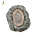 thumbnail image 3 of Lyrical Hair Toupee for Men Fine Mono Mens Toupee Human Hair Replacement Systems Monofilament with NPU Hairpiece for Man Black Brown Blonde Gray Hair Wig Unit, 3 of 6