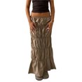 thumbnail image 5 of Cargo Skirts y2k Clothes Women Solid Color Elastic Low Waist Ruched Long Skirt Grunge Aesthetic Skirt Streetwear-As photo shows-M, 5 of 7