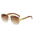 thumbnail image 3 of Gafas de sol con cabeza de leopardo de grano de madera con decoración de doble haz para gafas de sol con protección solar para hombres y mujeres, 3 of 5