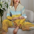 thumbnail image 5 of KLL Funny Countryside Donkey Print Women's Long Sleeve Pajamas with Pants Sleepwear Loungewear 2 Set-XX-Large, 5 of 7