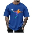 thumbnail image 1 of LUOGENLI T-shirts pour Hommes T-shirts d'Été pour Hommes Rue Extérieure Manches Courtes Col Rond t-Shirt Manches Courtes Football Tir Violent T-shirts Graphiques Vêtements d'Été Bleu P, 1 of 5