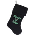 thumbnail image 1 of Santa's Lil' Helper Screen Print 18 Inch Velvet Christmas Stocking Black, 1 of 1