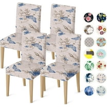 Butterfly Chair Covers for Dining Room Set of 4, Dining Chairs Seat Cover,Kitchen Stretch Chair Covers,Seat Cover for Dining Chairs,Furniture Protector for Chairs Dining Room,Slipcover Chair Covers