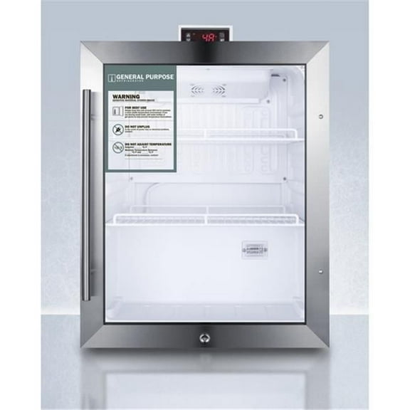 General purpose compact glass door refrigerator with lock
