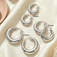 thumbnail image 6 of VEEDOFA Chunky Silver Platd Hoop Earrings for Women, Fashion Hypoallergenic earrings Minimalist Jewelry Gift, 6 of 7