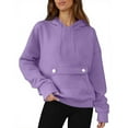 thumbnail image 2 of Womens Hoodies For Women Oversized Fleece Hoodies Sweatshirts Casual Comfy Tops With Pockets Fall Fashion Outfits Cute Long Sleeve Pullover L Sweatshirt For Women, 2 of 9