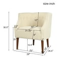 thumbnail image 3 of Christopher Knight Home Modern Accent Chair with Button-Tufted Back, Upholstered Tub Armchair, Beige, 3 of 13