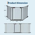 thumbnail image 4 of Collapsible Metal Baby Safety Gate – 29" Tall, Playpen with Lockable Door, Adjustable Portable Pet & Child Barrier for Doors – Black, 3 Panels, 4 of 8