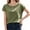 Army green, variant on Womens Boat Neck T-Shirts Cap Sleeve Tops Summer Casual Loose Fit Basic Tees
