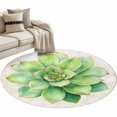 thumbnail image 6 of Succulents Round Rug 3ft Washable Circle Entryway Rugs Non Slip Retro Summer Green Ferns Plant Watercolor Area Rug Indoor Floor Carpet for Bedroom Kitchen Living Room Home Office Dining Room Nursery, 6 of 8