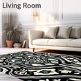 thumbnail image 2 of ODIKA 5' x 7' Machine Washable Non-Slip Area Rug, Baroque Leaf High Traffic Rug, Black, 554158, 2 of 7