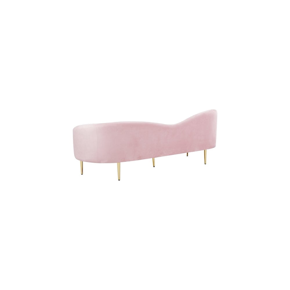 Meridian Furniture Ritz Contemporary Velvet Sofa in Pink