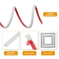 thumbnail image 3 of Uxcell 3.3Ft x 0.59" Moldura Autoadhesiva para Paredes, Moldura de Espejo Flexible, Tira de Paneles Autoadhesivos para Bordes de Papel Tapiz para Suelos y Paredes, Blanco/Plata, 3 of 7