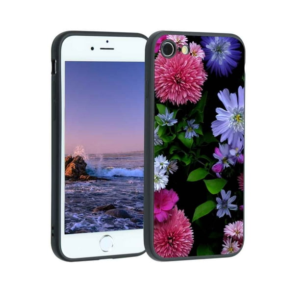 Compatible with iPhone 7 Phone Case, Flowers-3 Case Men Women, Flexible Silicone Shockproof Case for iPhone 7