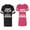 Men Black / Women Pink, variant on Keep Calm King Queen Matching Couple Cotton Jerseys (Men Black / Women Black) (Men S / Women S)