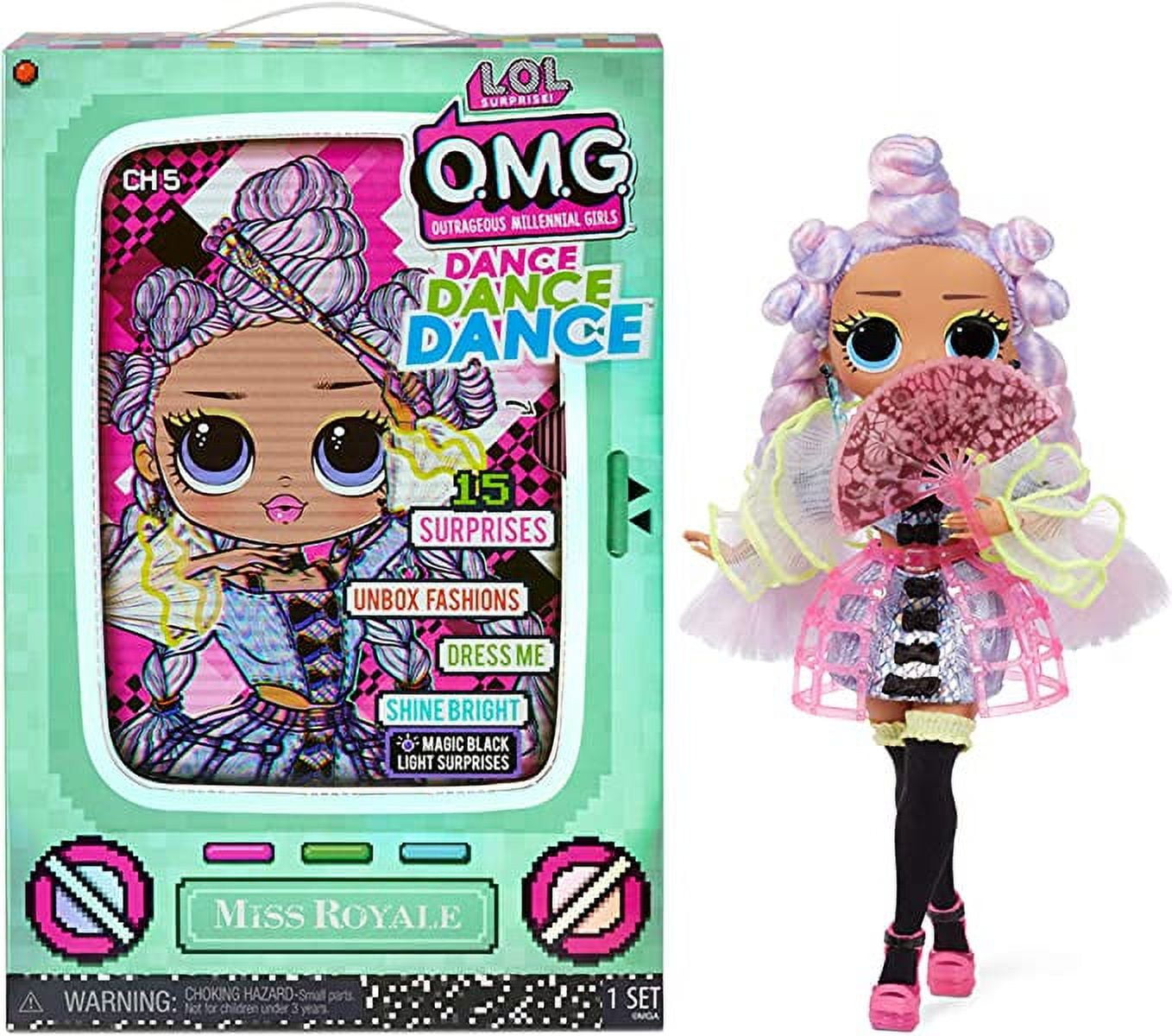 LOL Surprise OMG Dance Doll With 15 Surprises, Blacklight, Doll