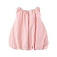 thumbnail image 4 of Ugoldhm Girls Sleeveless Dresses Fashion Cotton Solid Color Bow Loose Sundress Summer Outfits 6Months-4Years, 4 of 8