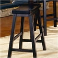 thumbnail image 3 of 2-Pack Black Wood Bar Stools with Saddle Seat for Counter Height Dining Table, 3 of 7