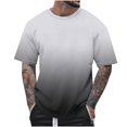 thumbnail image 2 of S-5X Short Sleeve T Shirts for Men Big & Tall Crewneck Tshirts Shirt Plus Size Casual Pullover Gradient Printed Going Out Loungewear Tops, 2 of 5