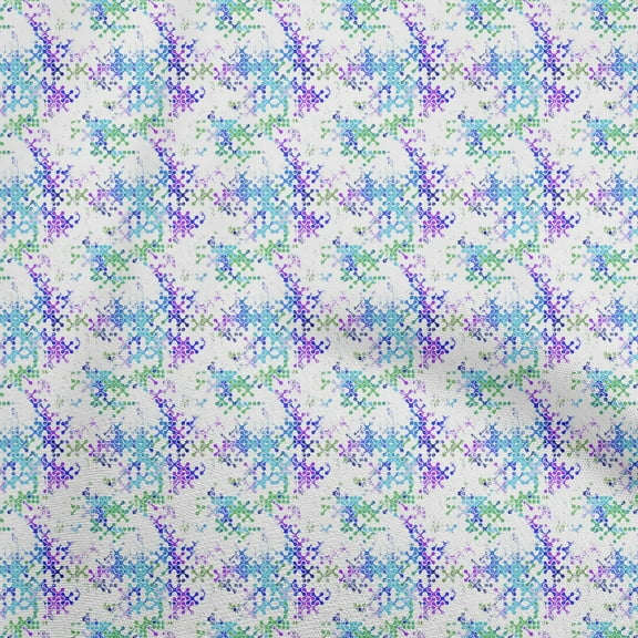 oneOone Georgette Viscose Medium Blue Fabric Abstracts Dress Material Fabric Print Fabric By The Yard 42 Inch Wide
