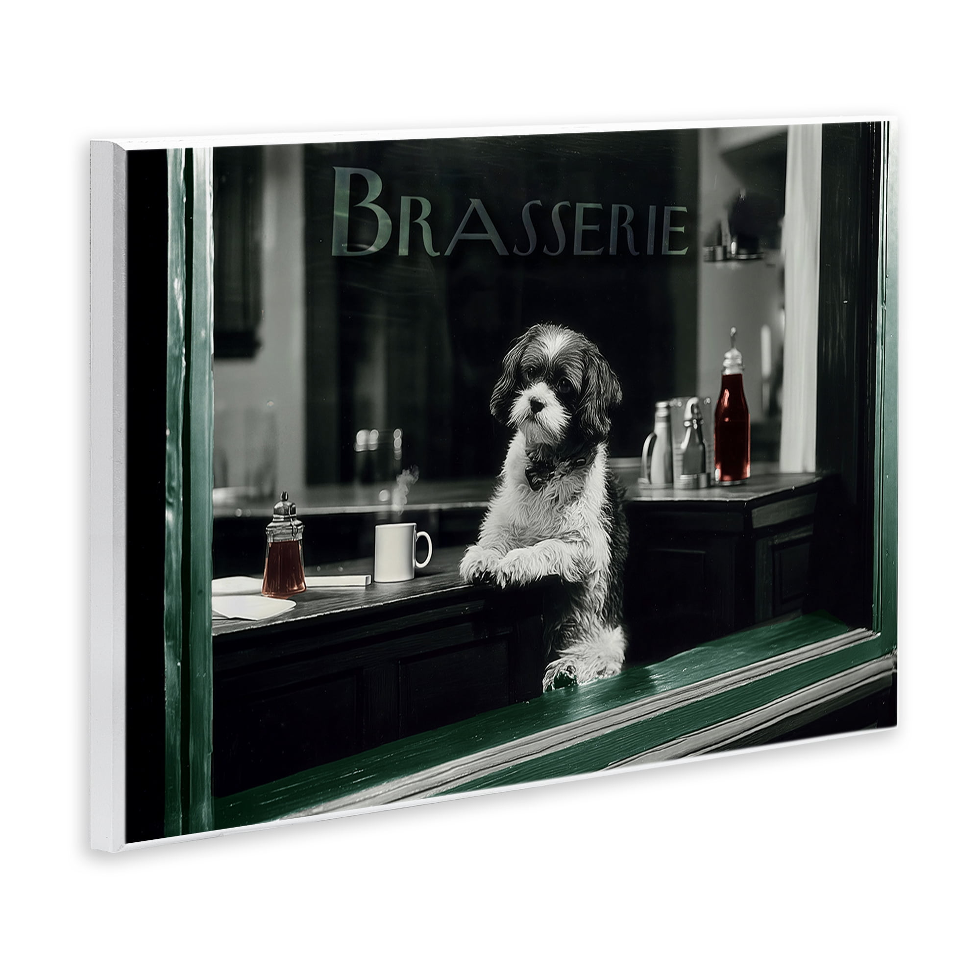 Stupell Industries Brasserie Vintage Dog in Window Wall Plaque Art, design by Annabelle Hall