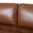 thumbnail image 3 of Noble House Barger Upholstered Tufted 3 Seater Sofa, Cognac Brown, 3 of 8