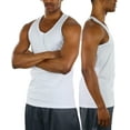 thumbnail image 3 of ToBeInStyle Men's Muscle Cotton Tank Top - White - Small, 3 of 7