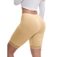 thumbnail image 3 of INSPIRE CHIC Women's Lace Trim Medium Length Control Panties Elastic Lightweight Soft Solid Slimming Shorts M Beige, 3 of 5