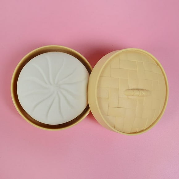 Jinsinto Large simulation steamed hair venting Xiaolongbao decompression magic pasta spoof venting toy bun + cage + label set