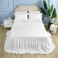 thumbnail image 3 of White Ruffles Skirt Bedspread Bed Blanket Quilted Elegant Bed Spreads Queen Size 1 Piece(not Include Pillowcases), 3 of 10