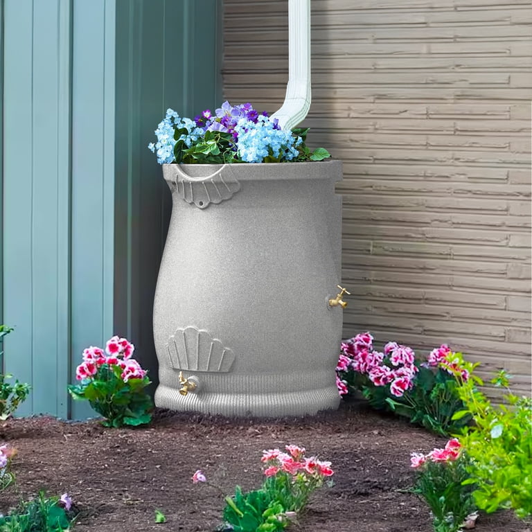Small Rainsaver Dual Spigot Rain Collection Good Ideas Rain Saver 50 Gallon Urn-Shaped ...