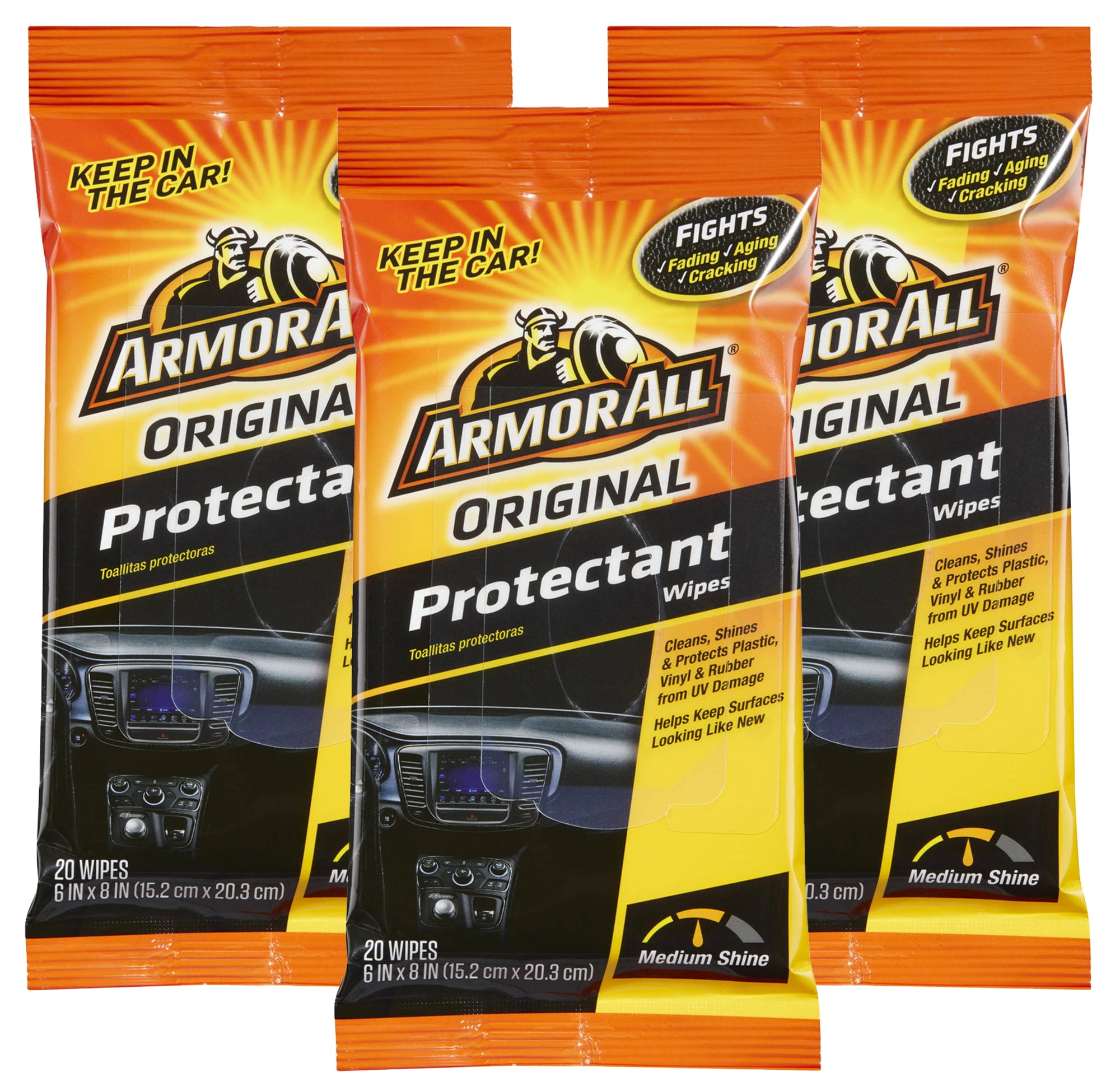 Armor All Original Protectant Wipes, Interior Car Cleaning Wipes with