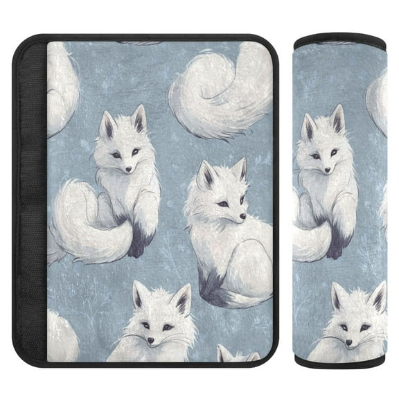 WOBOGO Cute Fox Seat Belt Cover 2 Piece Soft Comfort Driving Shoulder Pad Suitable for All Cars and Backpacks