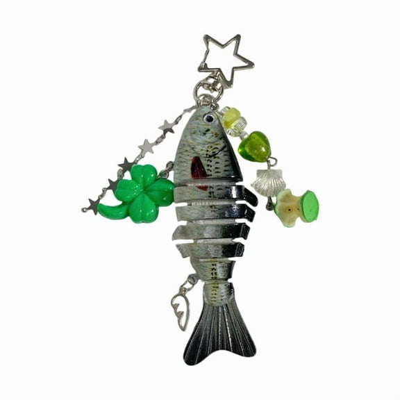 Durable Resin Fishing Lure Keychain Realistic Fish Design Lightweight Accessory Imitation Fish Keychain for Anglers Gift