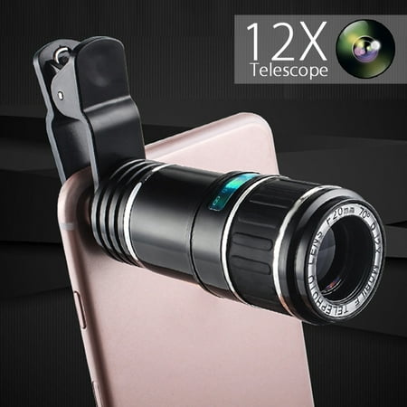12X Optical Zoom Phone Camera Lens Kit Monocular Telescope with Clip for iPhone 11 Pro XS Max XR X, 8 7 6S 6 / Plus 5S, for Samsung Galaxy Note 9 8 S10/S9/S8/S8 Plus/S7