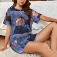 thumbnail image 4 of Pofeuu Winter Fire Dragon Print Women's Pajama Set Short/Shorts Soft Button PJs Elastic Drawstring Waist Sleepwear-3X-Large, 4 of 6