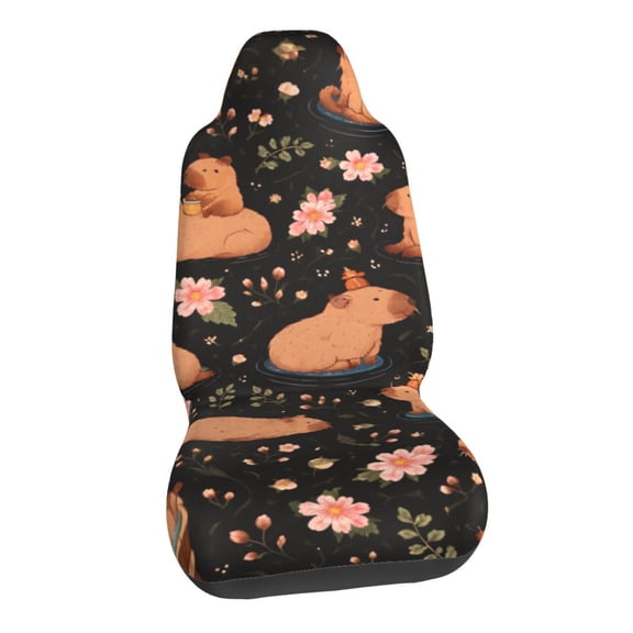 Cute Capybara Car Seat Covers Stretch Car Seat Protectors Universal Fit