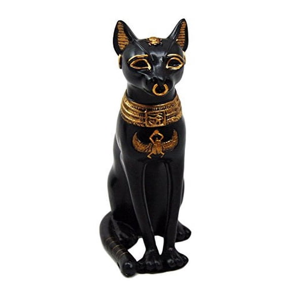 Egyptian Ancient God Deity Small Bastet Figurine Ubasti Bast Cat Motherhood Home Goddess Collectible Statue