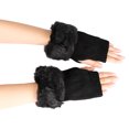 thumbnail image 2 of BEMS-3 pares de guantes de cuero nuevos guantes de lana tejidos dedos abiertos medio dedo guantes de lana sintética A, 2 of 4