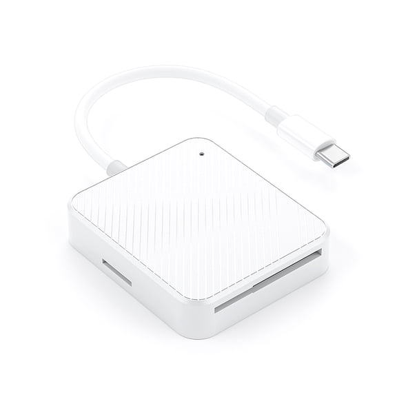 4-in-1 Card Reader USB2.0, Type-C Plug, ABS Material, White for M2/SD/XD/SM Cards