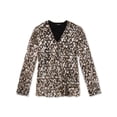thumbnail image 1 of ALFANI Womens Silver Long Sleeve V Neck Top Size: S, 1 of 3