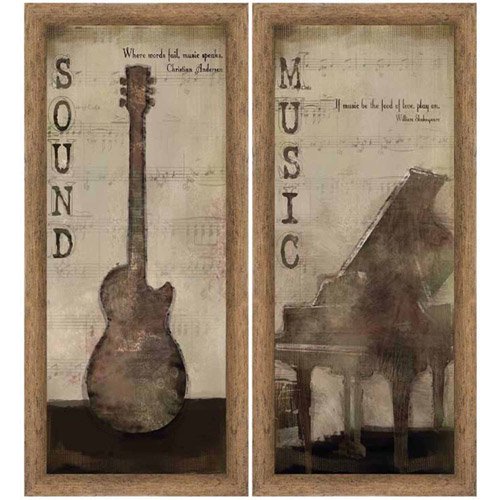 Sound And Music Entertainment Wall Art, Set of 2
