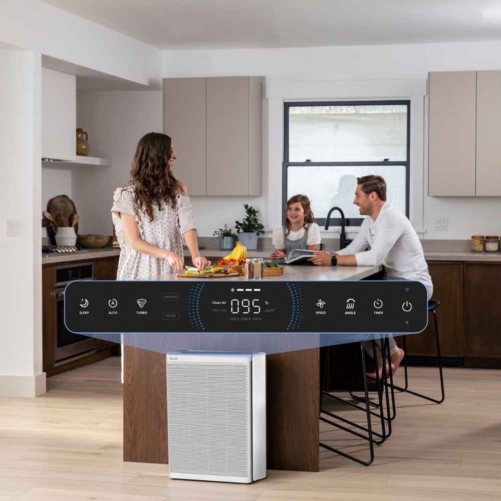 Levoit Air Purifier for Extra-Large Rooms (1395 Sq. Ft), Smart Air Cleaner with PM1/PM2.5/PM10 Monitor, EverestAir™, White / Black