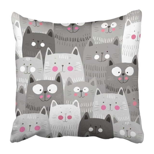 Funda de almohada ABPHQTO Gatos Lindos Colorido Amarillo 40x40 cm