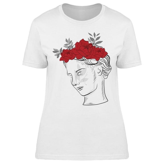 Sculpture With Roses T-Shirt Women -Image by Shutterstock, Female 3X-Large