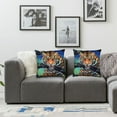 thumbnail image 3 of QZHH  with Tassels Double-Sided Decorative Throw Pillow Covers,Black Pink Cat Heads,Tigers&amp;Black White Python Boa,2pc, 3 of 6